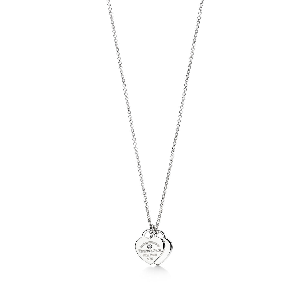 Tiffany Return to Tiffany Double Heart Tag Pendant in Silver and Gold Mini