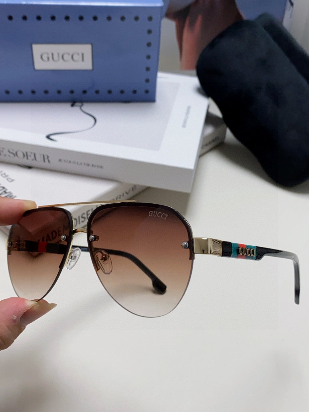 AVIATOR FRAME SUNGLASSES 570223 IN METAL